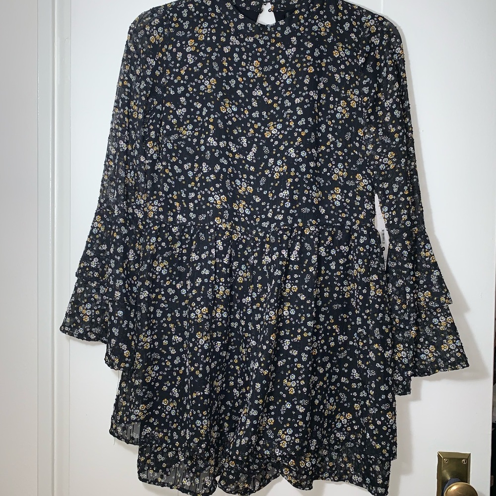 Aqua floral Romper